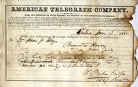 Foulke, William Parker to Isaac Israel Hayes - telegram