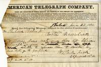 Foulke, William Parker to Isaac Israel Hayes - telegram