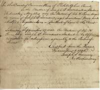 Tesinery, Joseph S. to the Court of Common Pleas of Philadelphia