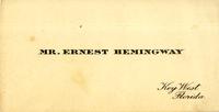 Ernest Hemingway Calling Card