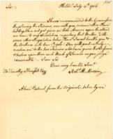 Robert Hunter Morris to Timothy Horsfield, July 4, 1756.