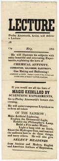 Lecture[.] Perley Ainsworth, artist, will deliver a lecture at _____ on _____ ev'g, _____ 185_[.] 