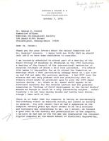 Rhoads, Jonathan E. to George W. Corner - 1974 October 7 