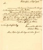 Richard Peters to Timothy Horsfield, 1756 September 6