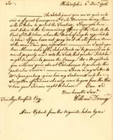 William Denny to Timothy Horsfield, 1756 December 2