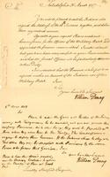 William Denny to Timothy Horsfield, 1757 March 31