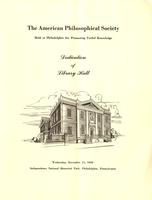 Program from the Dedication of Library Hall - November 11, 1959