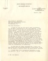 William Swann to Luther P. Eisenhart, March 2, 1943