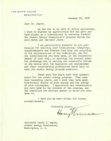 Harry S. Truman to Henry D. Smyth, 1953 January 19