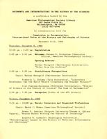 Program for Documents and Interpretations in the History of the Sciences