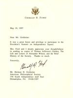 Gerald R. Ford to Herman H. Goldstine, 1997 May 19