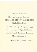 Concerning Thomas Hunt Morgan to the Nobel committee on medicine