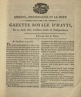 Gazette royale d'Hayti, 1816 August 21