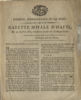 Gazette royale d'Hayti, 1816 July 17