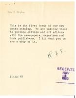 Roy E. Stryker - Correspondence, 1943-1949