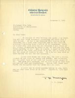 Thomas Hunt Morgan to Otto L. Mohr, 1923 November 5