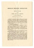 American Breeder's Association - Folder 1, 1903 December 29-1909 December 10