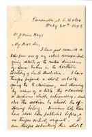 R. H. (Robert Hamilton) Matthews to J [sic] Minis Hays, 1898 February 24