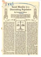 Social Morality in a Diminishing Population, November 14, 1934