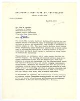 California Institute of Technology - Correspondence, 1969-1976