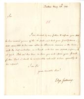 Eliza Galloway to William Temple Franklin, 1781 May 28