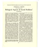 Biological Aspects of Social Problems -- A review from Eugenics Review, December 1965