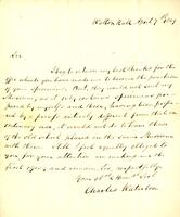 Charles Waterton to "Sir," 1849 April 7