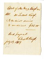 Voigt, Charles B. Bill to estate of Mrs. Margaret Voigt., 1839 July 19