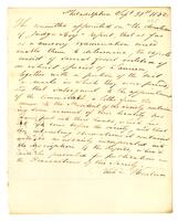 Report of committee on donation of fossils by Judge Bry;, 1832 September 21