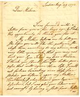 Hewson, Mary Stevenson to Sarah Franklin Bache, 1772 August 29