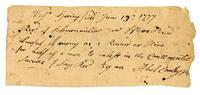 Cooley, Abel to Solomon Miller, Jr., 1777 June 19