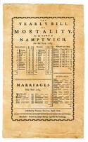 Yearly Bill of Mortality for the Town of Namptwich, for the Year 1765