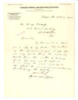 Washington, Booker T. to George Vaux IX, 1900 October 18