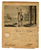 Certificate of membership - Mark Rodes,1785 October 17