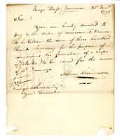 Order to Baron, 1795 January 31