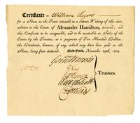 Trustees of the estate of Alexander Hamilton to William Rogers, 1804 November 29