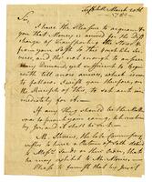 Hughes, Hugh to David Wolfe, 1782 March 20