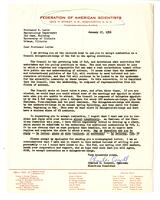 Federation of American Scientists - Correspondence, Folder 1, 1956-1970