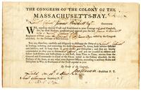 Colony of Massachusetts Bay Congress to James Brickett, 1775 May 19