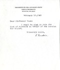 Einstein, Albert: To Boas. 1942 Feb. 19