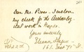 Hague, Eleanor: To Boas. 1914 Feb. 22