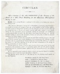 Circular. At a meeting of the aid committee of the trustees of the fund for a fire-proof building for the American Philosophical Society, it was resolved...