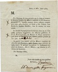 Paris, ce __ juin 1782. M. _____[,] J'ai l'honneur de vous prévenir que je viens de recevoir la seconde livraison des Oeuvres complettes de M. Charles Bonnet...