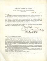 National Academy of Sciences: To Boas. 1920 Oct. 15