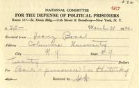 National Committee For The Defense of Political Prisoners: To Boas. 1932 Mar. 31