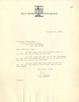 New York World Telegram: To Boas. 1935 Jan. 26