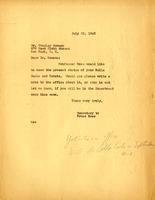 Newman, Stanley S.: From Boas. 1942 July 23