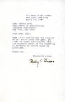 Newman, Stanley S.: To Boas. 1940 Apr. 17