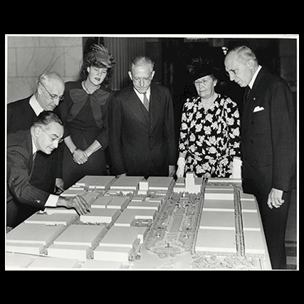 4. Architectural model showing the Independence Hall Association’s plan for renovating the Independence Hall Area, circa 1942-1944.