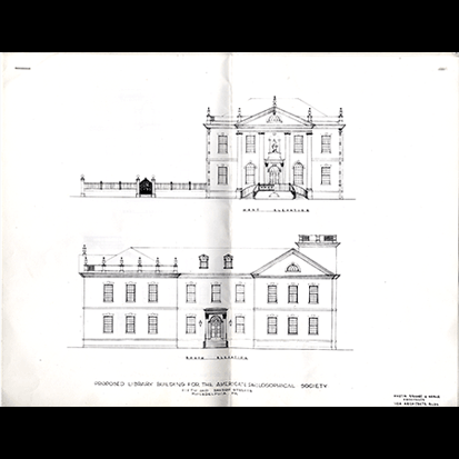 3. Sketches of Library Hall by Sydney E. Martin, 1956